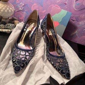 Blue prom heels